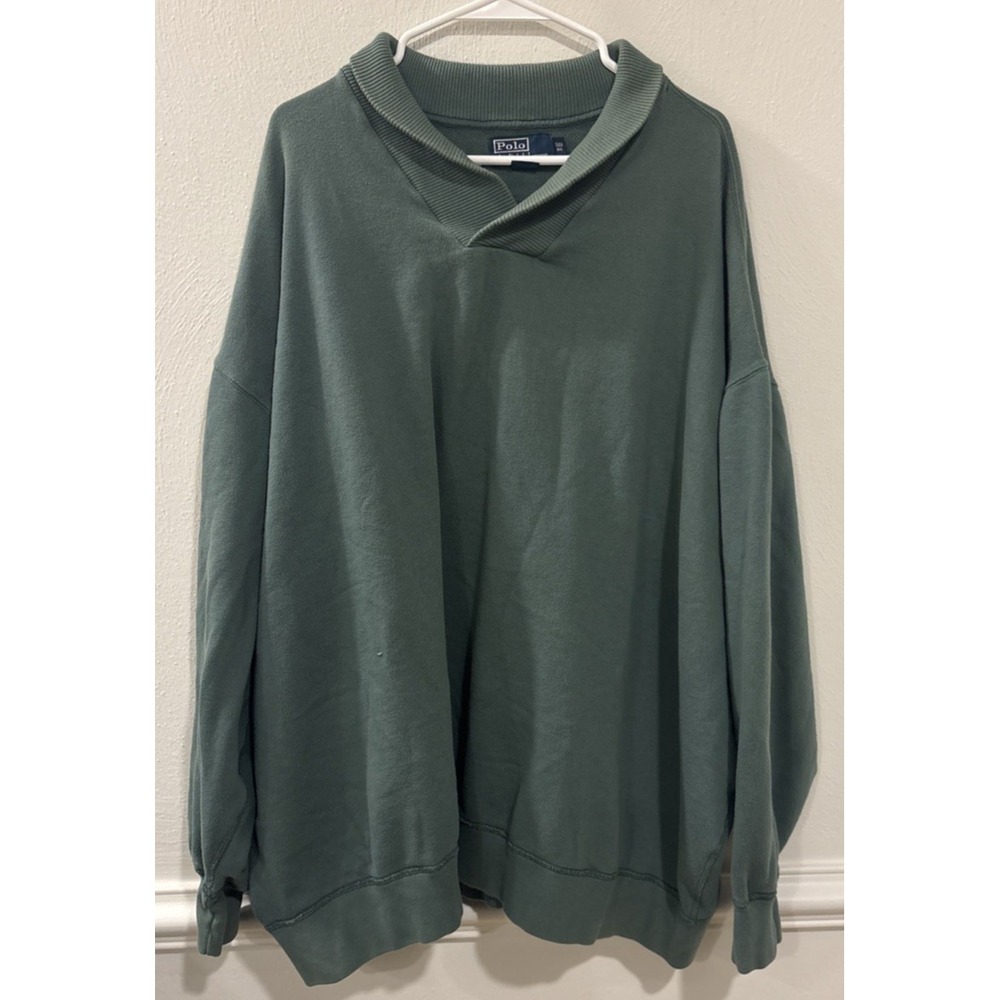 Polo Ralph Lauren Shawl Neck Sweatshirt Mens 5XB‎ Big Green Pullover